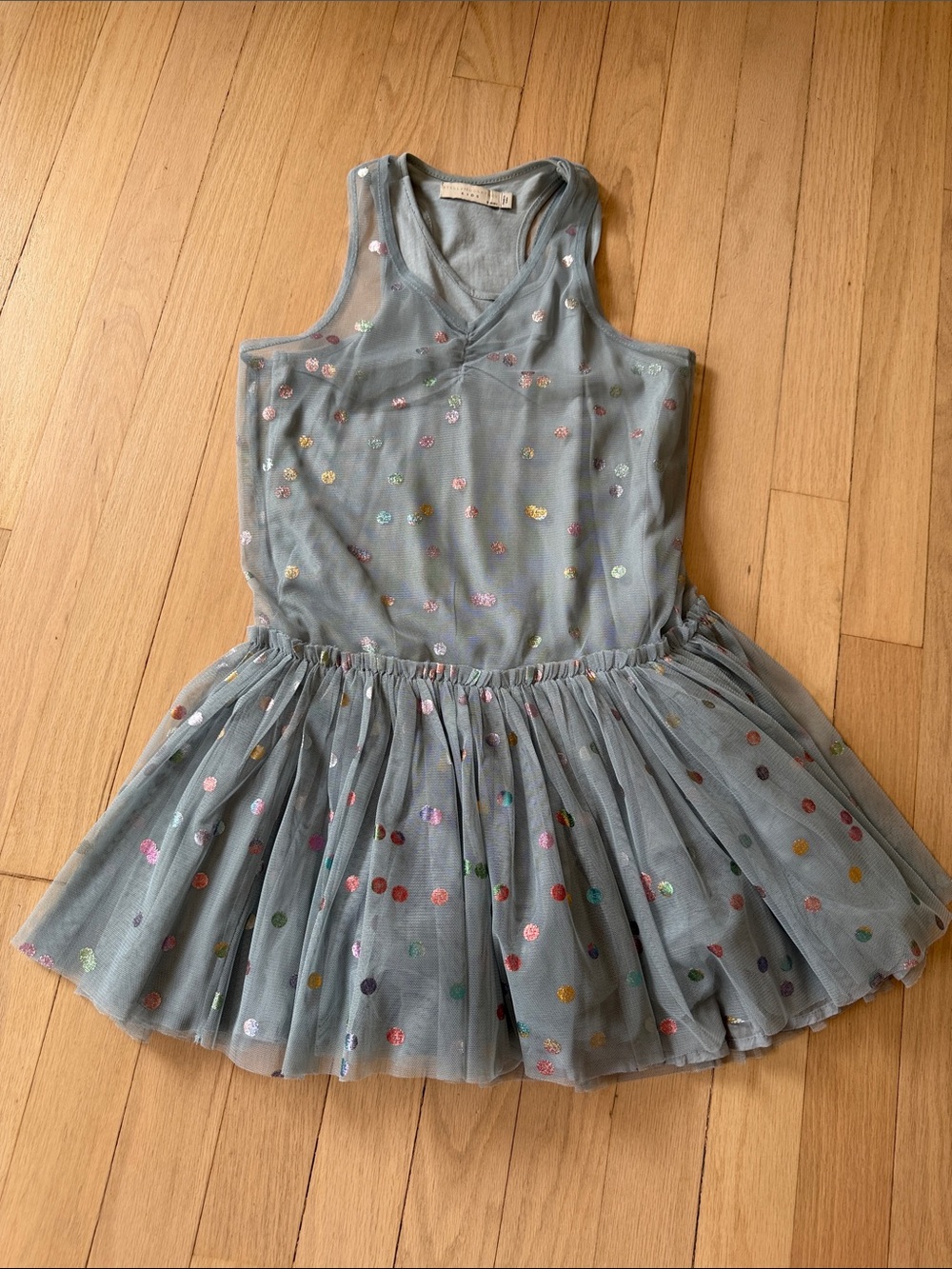 Stela MCcartney Light Blue Tulle Polka Dot Skater Dress